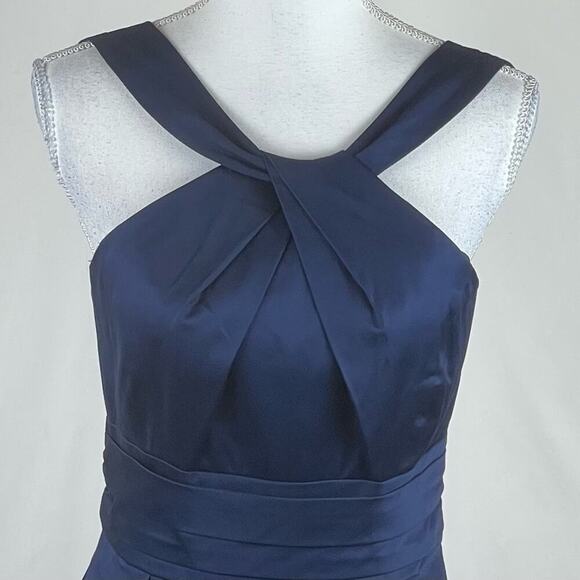 David’s Bridal Navy 100% Cotton Wedding Party Event Dress NWOT Size 6 - Picture 3 of 12